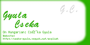 gyula cseka business card